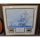 After Stephen Arch (20th Century), 'HMS Victory pride of the fleet', limited edition coloured print,