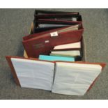 Box of eleven empty postcard and photo albums. (B.P. 21% + VAT)
