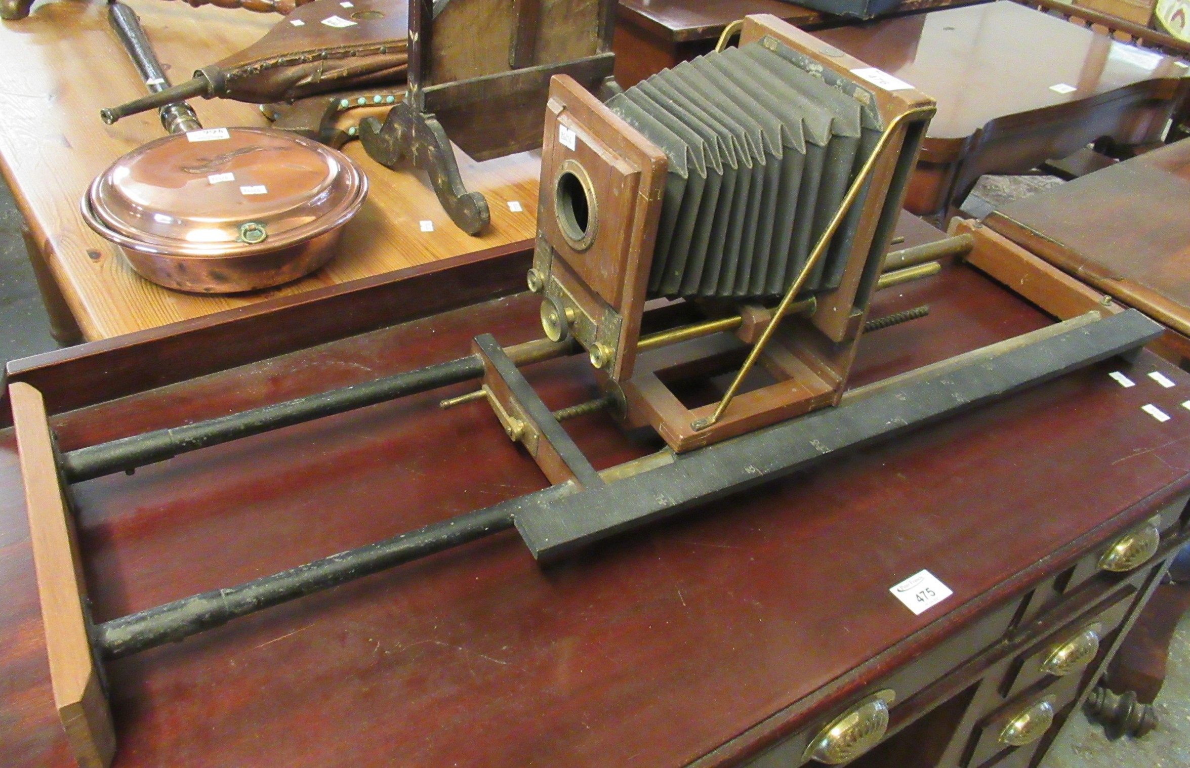 Vintage Lancaster & Son Limited Birmingham camera stand with bellows on stand. (incomplete) (B.P.