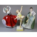 Two Royal Doulton bone china figurines to include 'Karen' HN2388, and 'Premier' HN2343, together