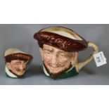 Two Royal Doulton character jugs, large and small of Drake. (2) (B.P. 21% + VAT)