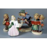 Royal Doulton bone china figurine 'Penny' HN2338, together with three Hummel West German figures and