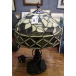 Modern Tiffany style table lamp with a floral and foliate shade. (B.P. 21% + VAT)