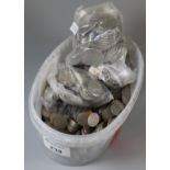 Tub of assorted GB coinage, half crowns, one shilling, etc. (B.P. 21% + VAT)