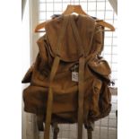 WWII British army 1942 pattern 'special forces' bergen rucksack, dated 1943 named M.F Purnell. (B.P.