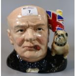 Royal Doulton china large character jug of the year 'Winston Churchill' D6907, modelled by Stanley