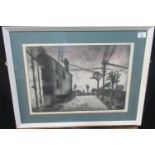 George Chapman (20th Century Welsh), a Valleys street scene, signed in pencil, monochrome etching.