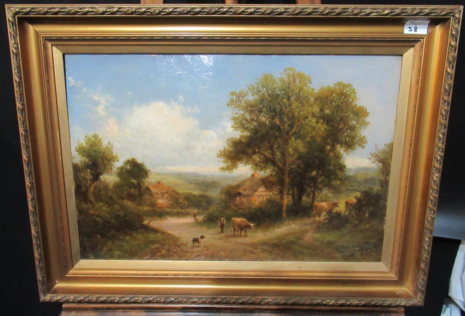 Robert Robin Fenson (British 19th Century), a pair of country landscapes, riverside cottage and - Image 2 of 2