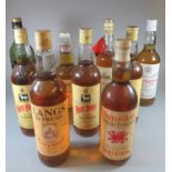 Collection of nine vintage bottles of whisky to include; Balvenie pure malt whisky, Golden Age