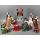 Royal Doulton bone china figurines, Henry VIII and his Six Wives with certificate of