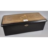 19th Century Swiss musical box the case with inlaid decoration, the mechanism playing eight aires on