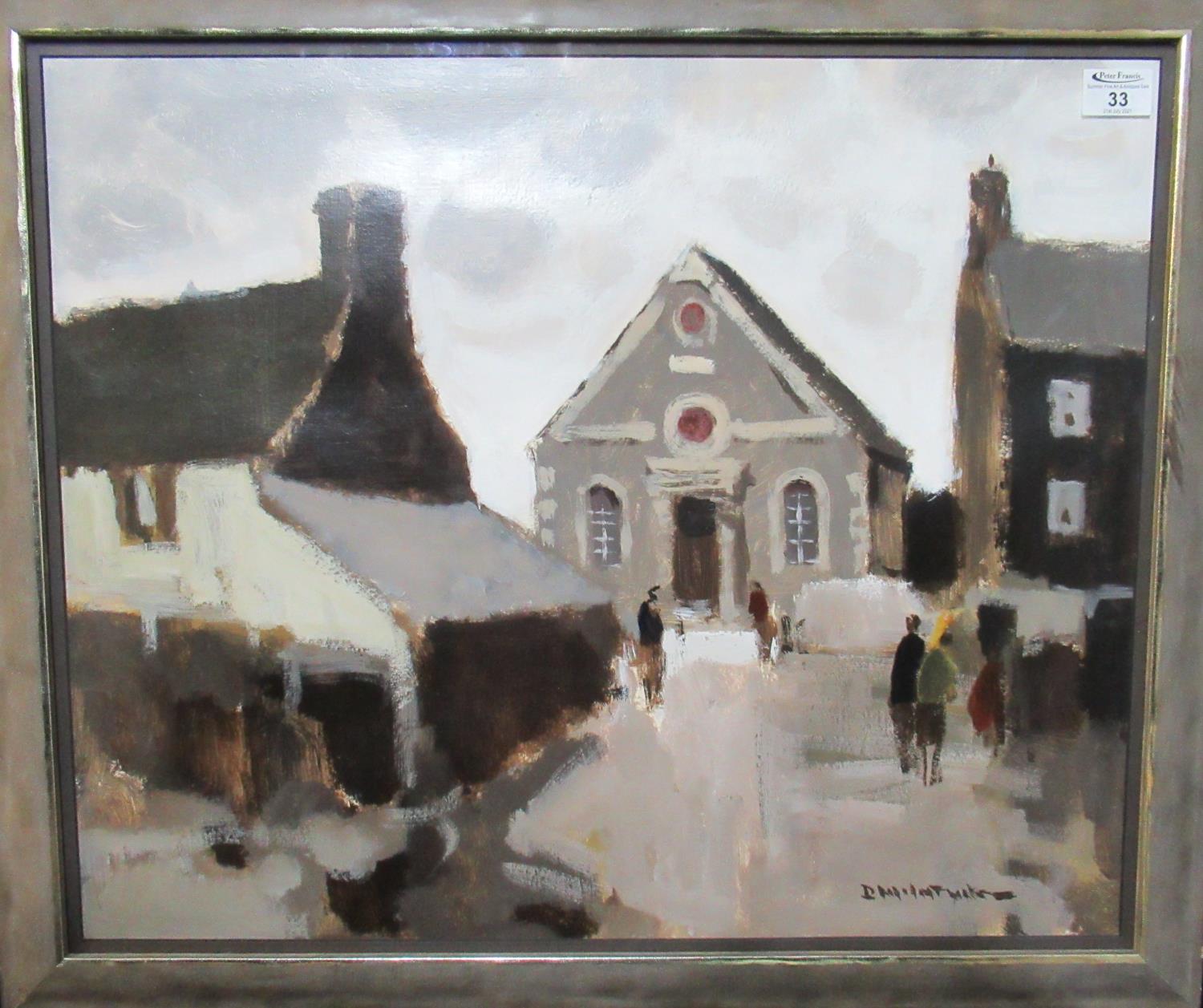 Donald McIntyre (1923-2009), 'Capel Salem', a Welsh chapel in Bodorgan , Anglesey, signed, oils on