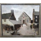 Donald McIntyre (1923-2009), 'Capel Salem', a Welsh chapel in Bodorgan , Anglesey, signed, oils on