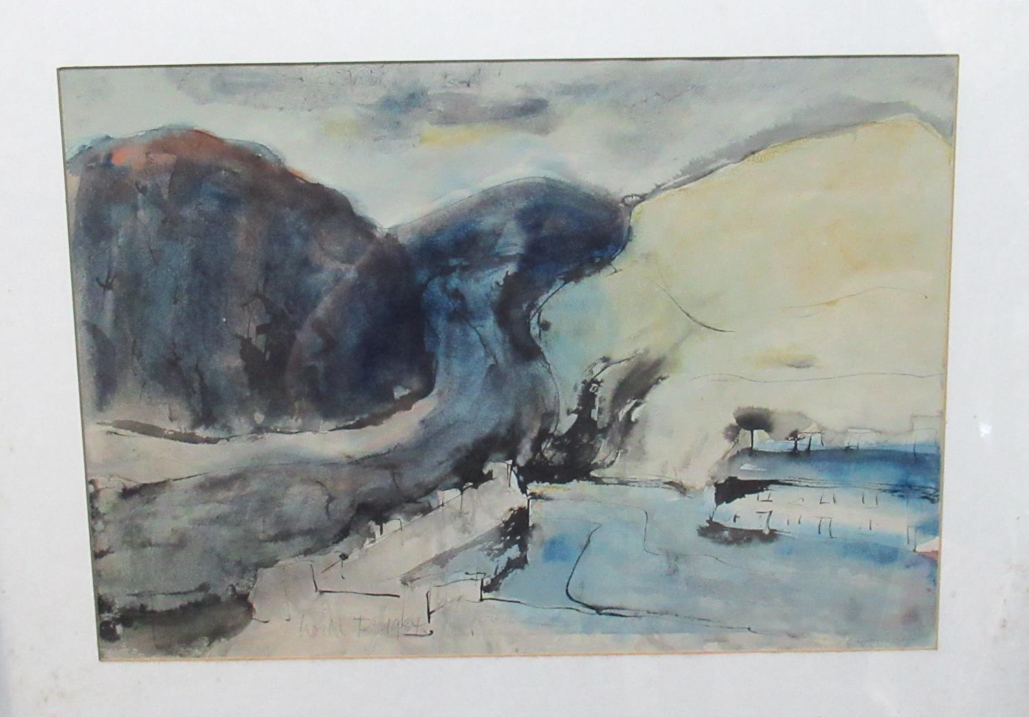 Will Roberts (Welsh 1907-2000), 'Afan Valley', signed and dated 1984, watercolours. 35 x 50cm