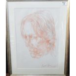 Andrew Vicari (modern Welsh), portrait of a man, signed and dated, pencil and crayon. 52 x 38cm