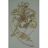 15ct gold guard chain. Length 157cm (62 inches). Approx weight 18.7 (B.P. 21% + VAT)