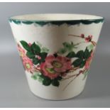 Large Llanelly pottery Shufflebotham decorated ice bucket or jardiniere continuously decorated