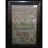 Early 19th Century English language sampler by Elizabeth Phillipp, her work 1829 aged 7 years. 50