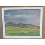 George Chapman (20th Century Welsh), Welsh landscape with farmstead, signed by the artist, oils on