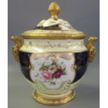 Early 20th Century Coalport porcelain pot-pourri vase and reticulated cover with inner lid,