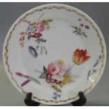 Early 19th Century Swansea porcelain cabinet plate, hand painted with bouquets of flowers,