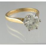 18ct gold and diamond solitaire ring. Ring size N. Approx weight 4.2 grams. (B.P. 21% + VAT)