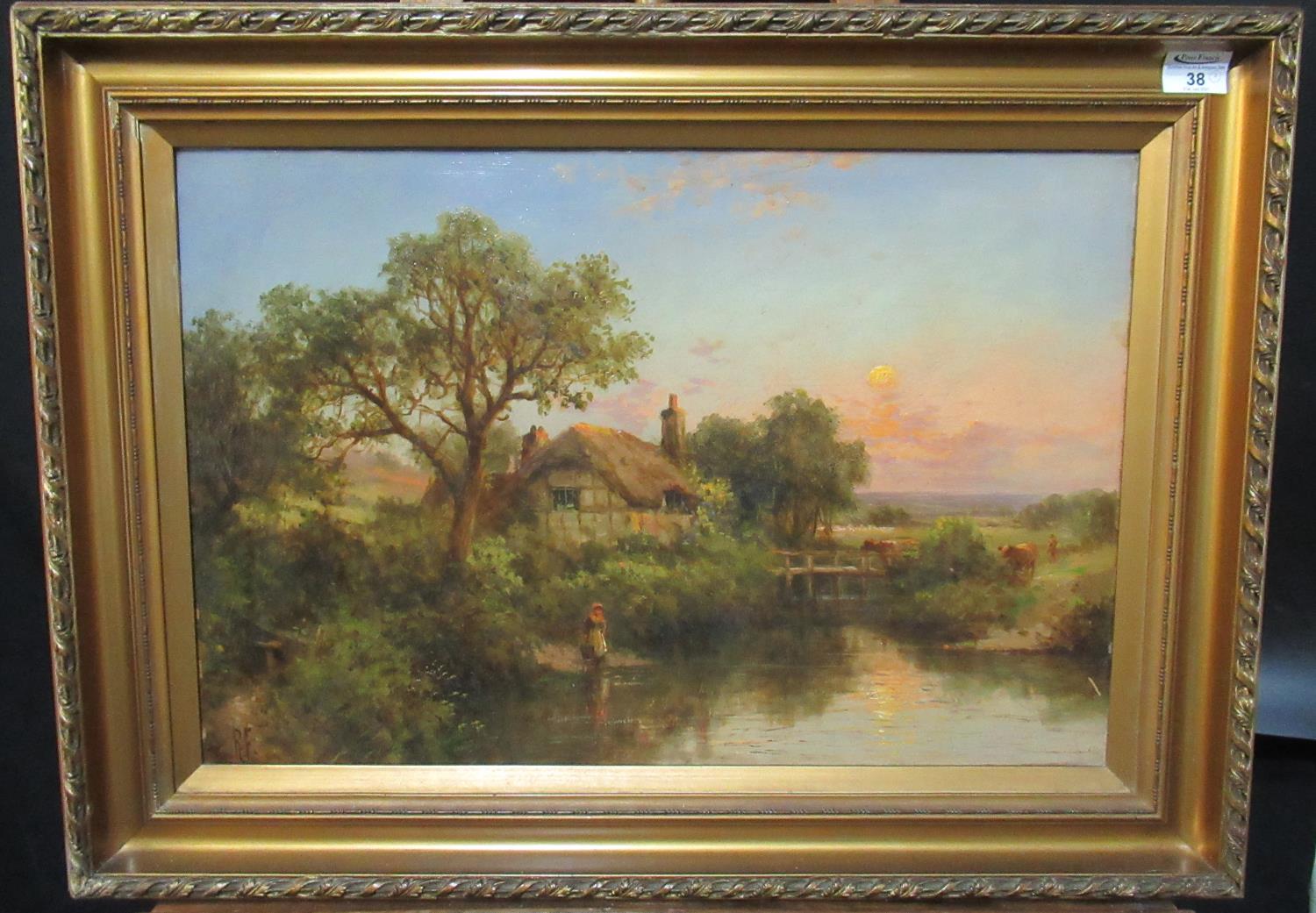 Robert Robin Fenson (British 19th Century), a pair of country landscapes, riverside cottage and