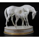 Royal Worcester bone china classic sculpture 'Prince's Grace and Foal', modelled by Doris Linder, no