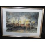Valerie Ganz (Welsh 1936-2015), 'Six Bells Colliery', signed and dated '91, watercolours and