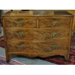 19th Century mahogany serpentine chest of two short and two long drawers. 113 x 53 x 86cm approx. (