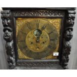 18th Century 8 day two train longcase clock, the brass face marked 'Benjamin Barlow of Oldham born