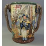 1930's Royal Doulton limited edition 'Nelson' two handled loving cup, moulded in relief and