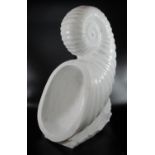 Darren Yeadon (Welsh contemporary), carrara marble sculpture of an ammonite shell. 44cm high approx.