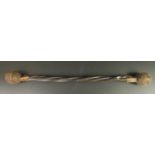 19th Century naval cosh or persuader having twisted baleen shaft with woven cotton covered lead