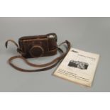 Leica viewfinder camera in everready case with standard Summar