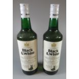Two bottles of Black and White special blend of Buchanan's Choice old Scotch whisky, 70% proof,