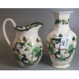 Mason's Ironstone 'Chartreuse' baluster jug, together with a matching vase. (2) (B.P. 21% + VAT)