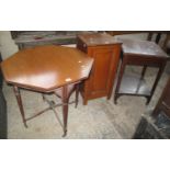 Three furnishing items to include; an Edwardian octagonal occasional table, early 20th Century oak