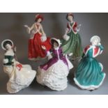 Five Royal Doulton bone china Christmas Day classics with certificate of authenticity to include;