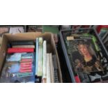 10 boxes of assorted books, various to include subjects such as; clocks, Walt Disney, fishing,