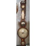 19th Century mahogany inlaid banjo barometer. (B.P. 21% + VAT)