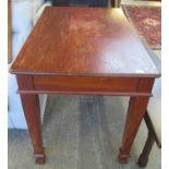 Late 19th/early 20th Century pitch pine table on square tapering legs. Provenance Bethesda chapel,