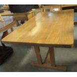 Good quality modern oak refectory type table. 138 x 79 x 73cm approx. (B.P. 21% + VAT)