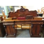 Victorian mahogany twin pedestal chiffonier. 202 x 70 x 175cm approx. (B.P. 21% + VAT)