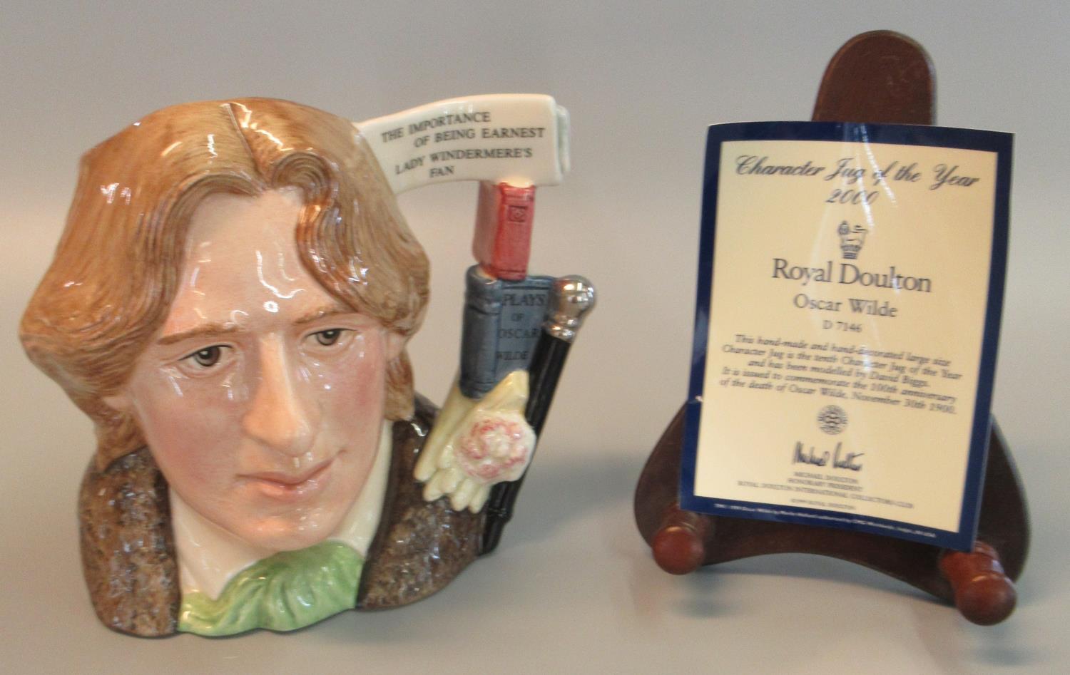 Royal Doulton bone china character jug of the year 2000 'Oscar Wilde' D7146, modelled by David