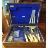 Cased canteen of silver plated cutlery marked John Hall, Tools Ltd, Cutlers, Bristol, Cardiff,