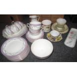 Box of assorted china to include: a set of Allerton's 'Old English Somme' part teaware decorated
