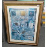 After John Douglas, 'Pretzel Logic', large coloured furnishing print, gilt frame. (B.P. 21% + VAT)