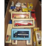 Box of assorted diecast model vehicles in original boxes, to include; Corgi Classics, Vanguards,