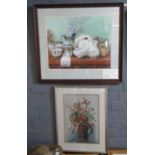 A.D Forbes (20th Century), still life study of Welsh and other ceramics etc, watercolours, signed